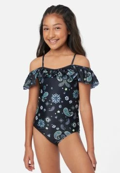 Inmocean Patterned Off-Shoulder One-Piece Swimsuit