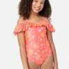 Inmocean Patterned Off-Shoulder One-Piece Swimsuit