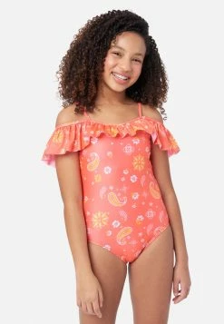 Inmocean Patterned Off-Shoulder One-Piece Swimsuit