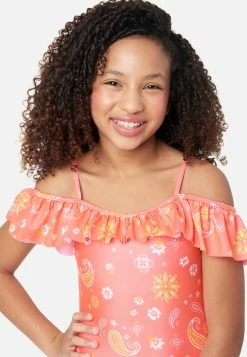 Inmocean Patterned Off-Shoulder One-Piece Swimsuit