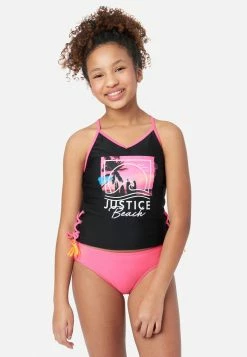 Inmocean Color Block Lace-Up Tankini Swim Set