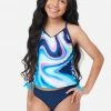 Inmocean Color Block Lace-Up Tankini Swim Set