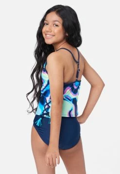 Inmocean Color Block Lace-Up Tankini Swim Set