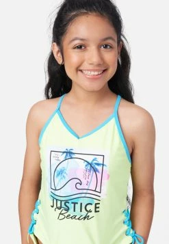 Inmocean Color Block Lace-Up Tankini Swim Set