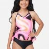 Inmocean Color Block Lace-Up Tankini Swim Set