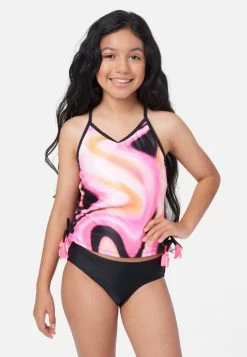 Inmocean Color Block Lace-Up Tankini Swim Set