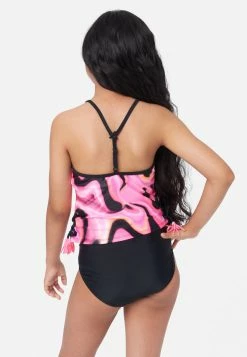 Inmocean Color Block Lace-Up Tankini Swim Set