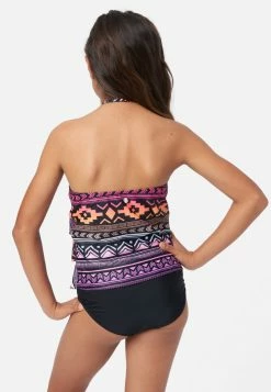 Inmocean Patterned Ruffle Halter Tankini Swim Set