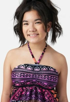 Inmocean Patterned Ruffle Halter Tankini Swim Set