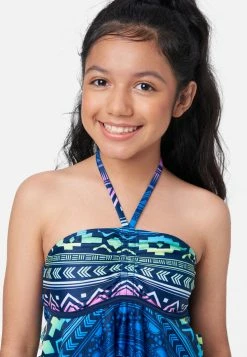 Inmocean Patterned Ruffle Halter Tankini Swim Set