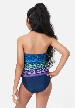 Inmocean Patterned Ruffle Halter Tankini Swim Set