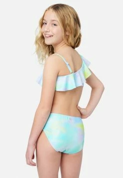 Inmocean Tie-Dye Ruffle Asymmetrical Bikini Swim Set
