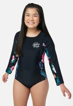 Inmocean Floral Tie-Back Rash Guard One-Piece Swimsuit 13 Inmocean Floral Tie-Back Rash Guard One-Piece Swimsuit