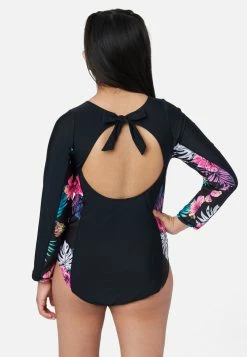 Inmocean Floral Tie-Back Rash Guard One-Piece Swimsuit 14 Inmocean Floral Tie-Back Rash Guard One-Piece Swimsuit