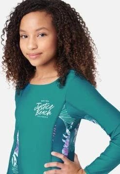 Inmocean Floral Tie-Back Rash Guard One-Piece Swimsuit