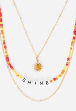 Jacmel Beaded & Goldtone 3-Layer Pendant Necklace Set Bags & Accessories