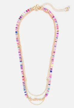 Jacmel Bags & Accessories Beaded & Goldtone 3-Layer Pendant Necklace Set