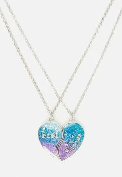 Jacmel Silvertone Best Friend Pendant Necklace Set