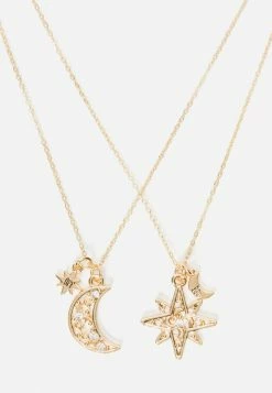 Jacmel Bags & Accessories Goldtone Best Friend Pendant Necklace Set