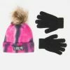 FANTASIA Tie-Dye Pom-Pom Beanie Hat & Gloves Outerwear