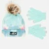 FANTASIA Outerwear Tie-Dye Pom-Pom Beanie Hat & Gloves