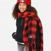 FANTASIA Buffalo Check Pom Pom Beanie Hat & Fringe Scarf