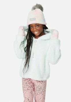 FANTASIA Faux Sherpa Pom-Pom Beanie Hat & Gloves