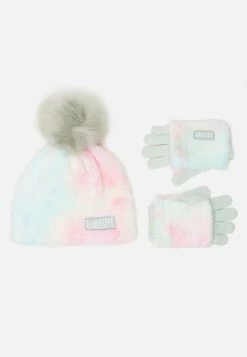 FANTASIA Faux Sherpa Pom-Pom Beanie Hat & Gloves