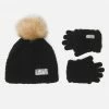 FANTASIA Faux Sherpa Pom-Pom Beanie Hat & Gloves
