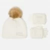FANTASIA Faux Sherpa Pom-Pom Beanie Hat & Gloves