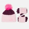 FANTASIA Faux Sherpa Pom-Pom Beanie Hat & Gloves