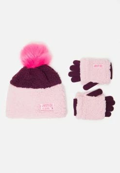 FANTASIA Faux Sherpa Pom-Pom Beanie Hat & Gloves