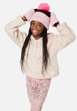 FANTASIA Faux Sherpa Pom-Pom Beanie Hat & Gloves