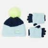 FANTASIA Faux Sherpa Pom-Pom Beanie Hat & Gloves Outerwear