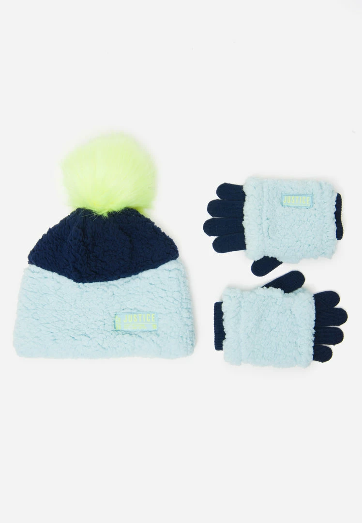 FANTASIA Faux Sherpa Pom-Pom Beanie Hat & Gloves Outerwear 3 FANTASIA Faux Sherpa Pom-Pom Beanie Hat & Gloves Outerwear