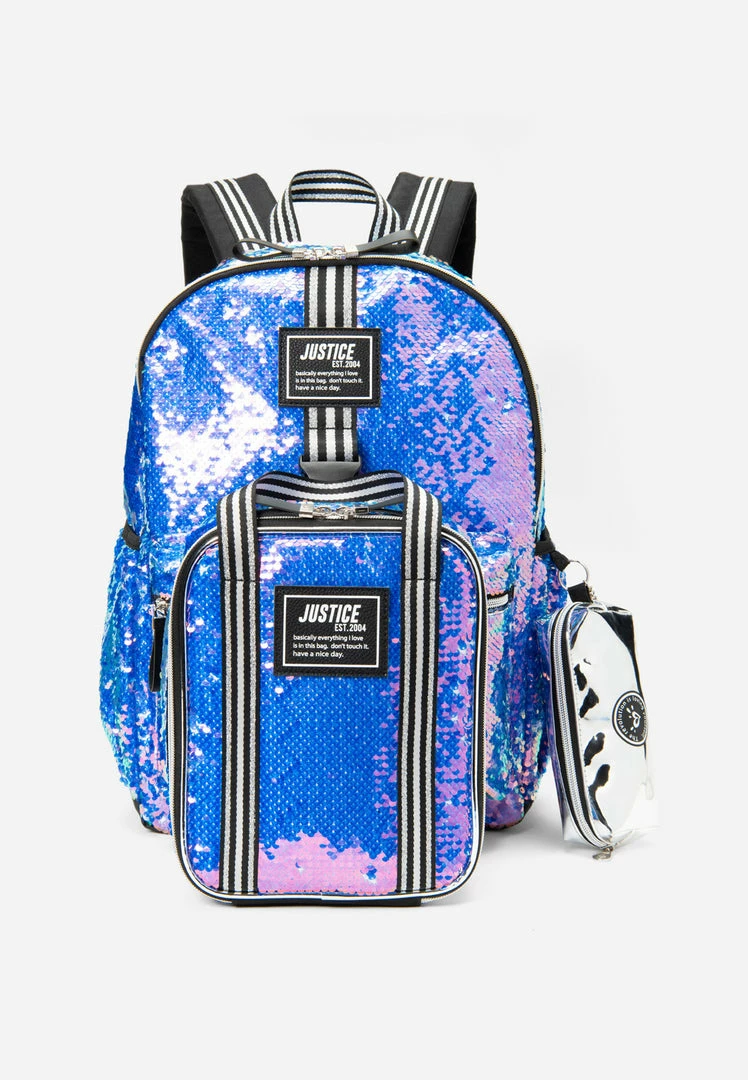 Accessory Innovations Sequin Striped Backpack Set Bags & Accessories 3 Accessory Innovations Sequin Striped Backpack Set Bags & Accessories